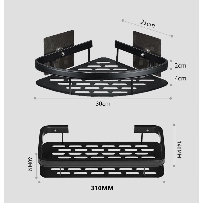 Aluminium Corner Bathroom Shelf