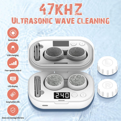 47 kHz ultrasonic contact lens cleaning technology