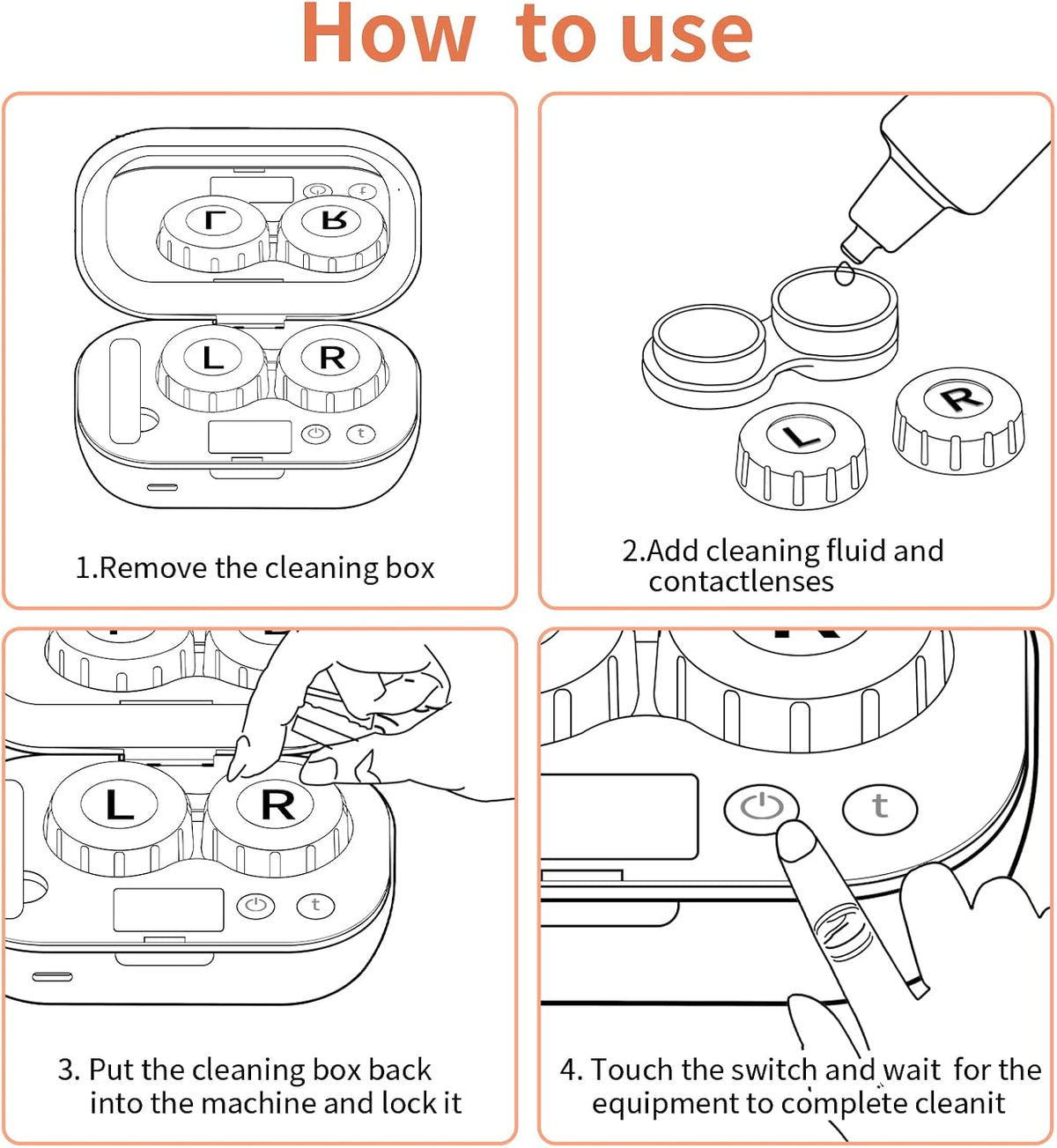 How to use the ultrasonic contact lens cleaner