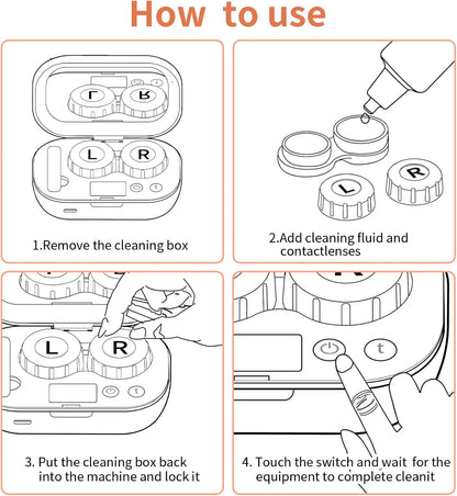 How to use the ultrasonic contact lens cleaner
