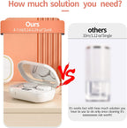 Low-solution ultrasonic contact lens cleaning
