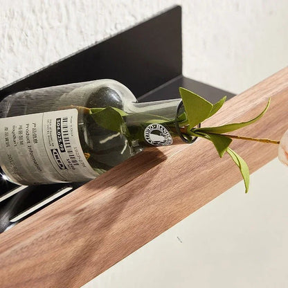 Solid Wood and Aluminium Punch-Free Bathroom Shelf